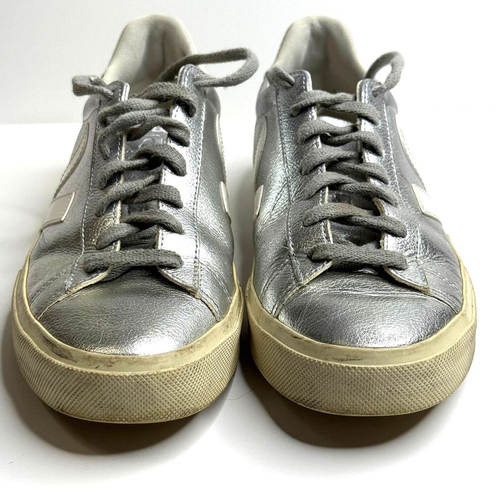 Veja Silver and Gray Women's Sneakers - Picture 3 of 6